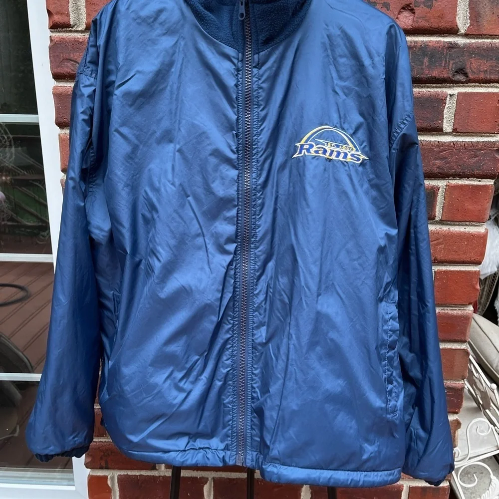 Rams reversible Fleece Jacket nylon - Navy Blue